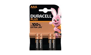 Pack de 4 piles AAA Duracell Plus Power