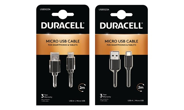 Duracell Câble USB-A vers Micro-USB 1m+2m